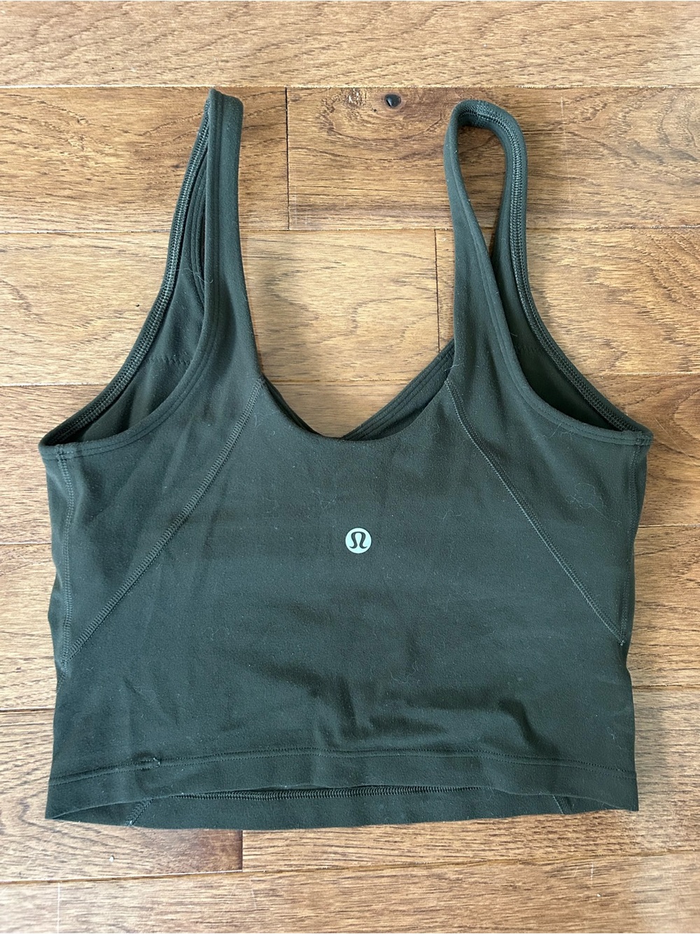 lululemon athletica dark olive green supportive sport crop